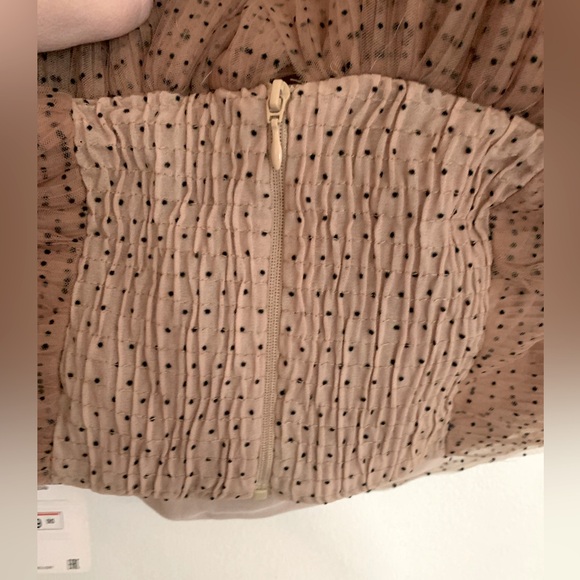 NWT Zara Nude Tulle Crop Top - Picture 3 of 8